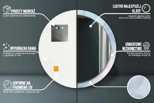 Oglinda cu decor rotunda Fluid abstract