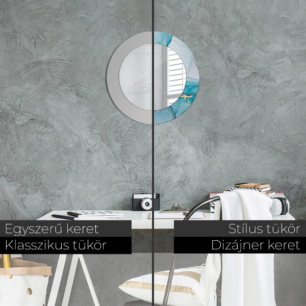 Oglinda cu decor rotunda Fluid abstract