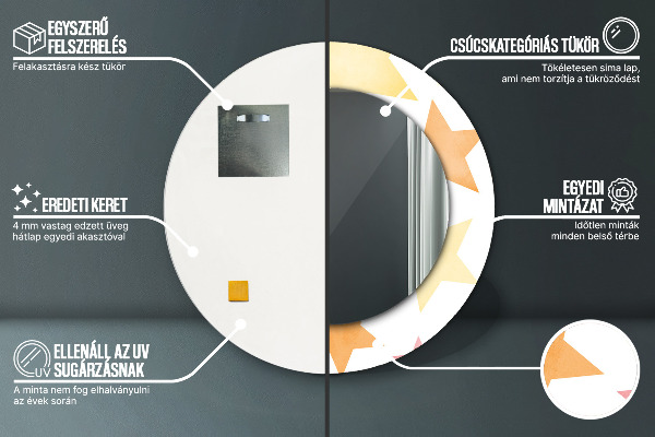 Oglinda cu decor rotunda Stele pastelate