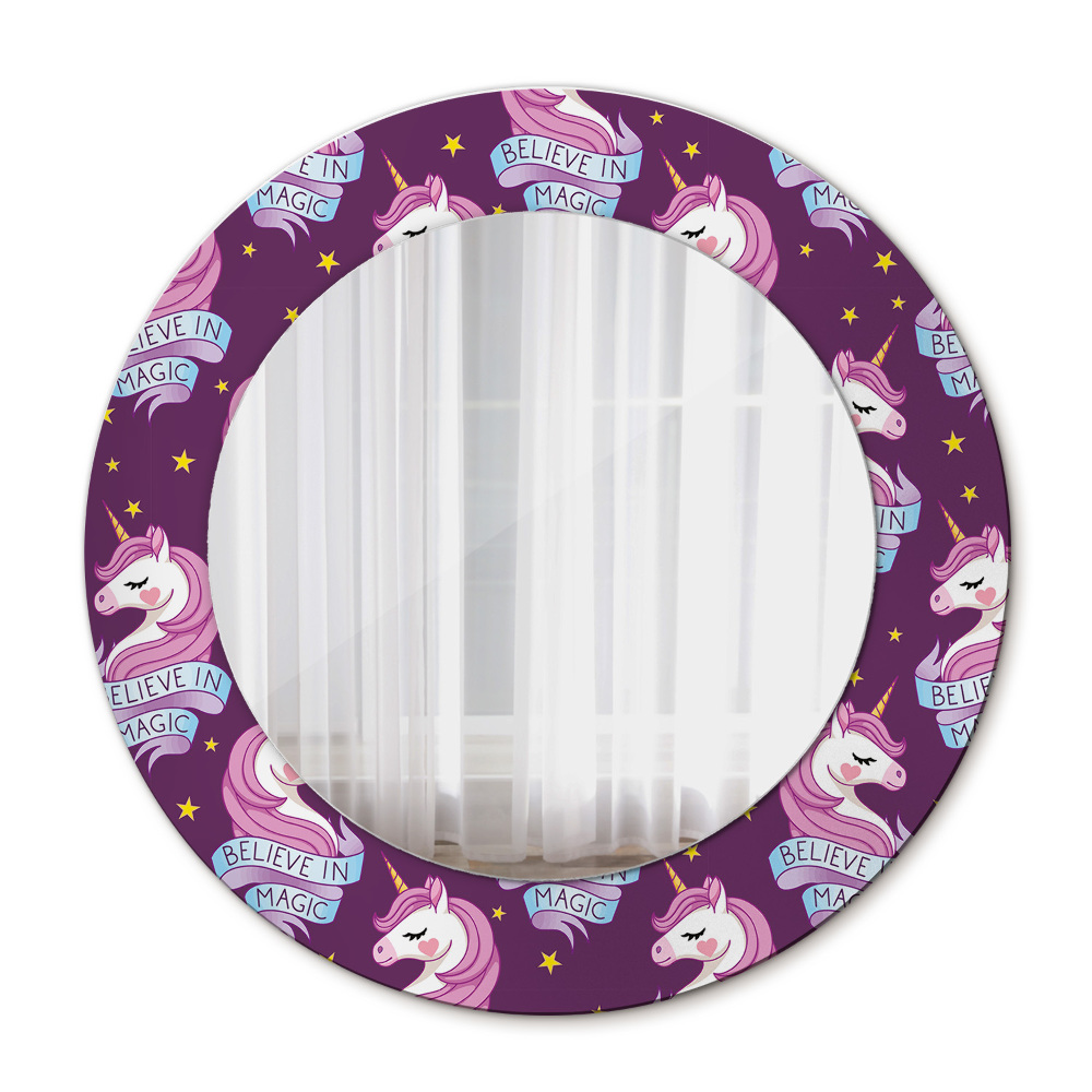 Oglinda cu decor rotunda Stele unicorn