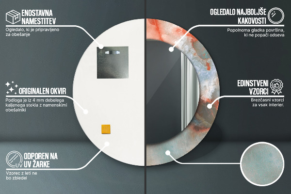 Decoratiuni perete cu oglinda Marmură onyx