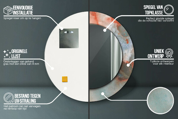 Decoratiuni perete cu oglinda Marmură onyx