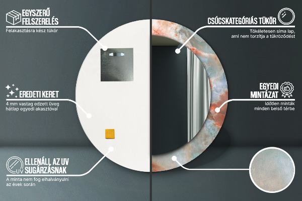 Decoratiuni perete cu oglinda Marmură onyx