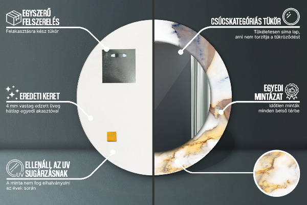 Decoratiuni perete cu oglinda Marmură albă