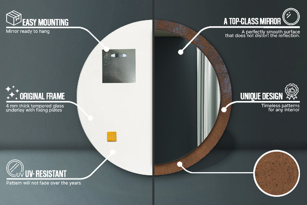 Decoratiuni perete cu oglinda Rustic metalic