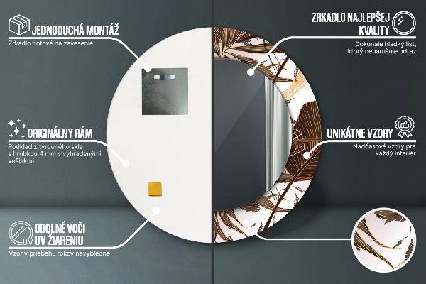 Decoratiuni perete cu oglinda Frunze de palmier