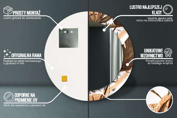 Decoratiuni perete cu oglinda Frunze de palmier