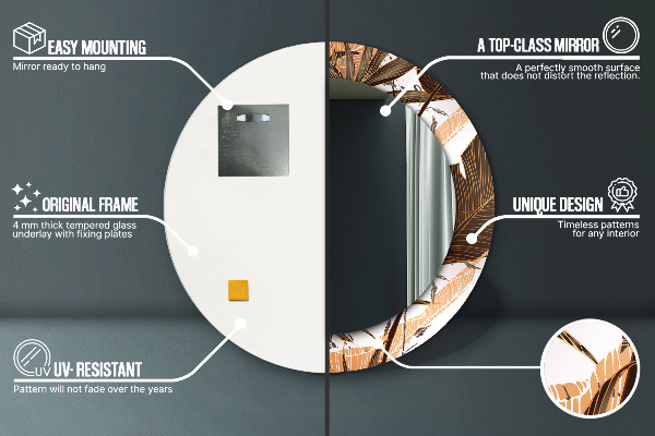 Decoratiuni perete cu oglinda Frunze de palmier