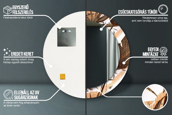 Decoratiuni perete cu oglinda Frunze de palmier