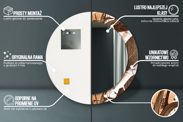 Decoratiuni perete cu oglinda Frunze de palmier