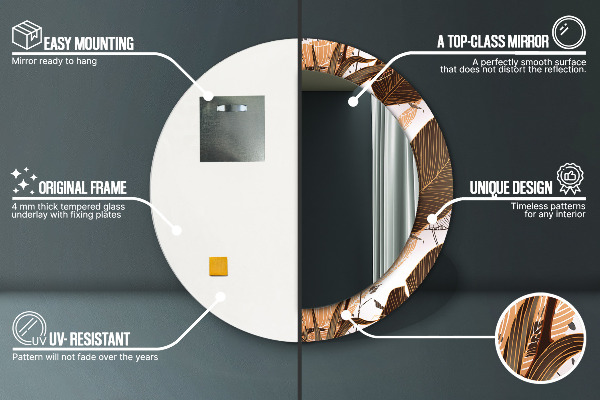 Decoratiuni perete cu oglinda Frunze de palmier