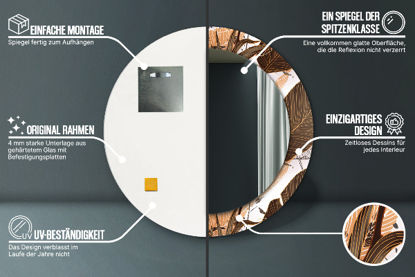 Decoratiuni perete cu oglinda Frunze de palmier