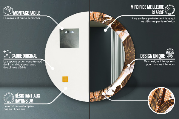 Decoratiuni perete cu oglinda Frunze de palmier