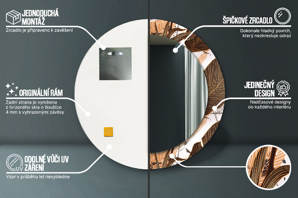 Decoratiuni perete cu oglinda Frunze de palmier