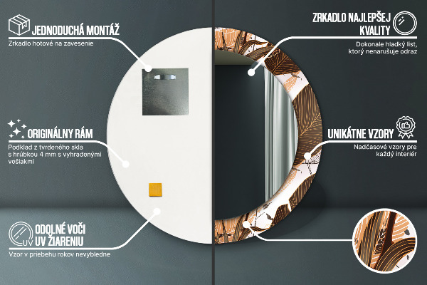 Decoratiuni perete cu oglinda Frunze de palmier