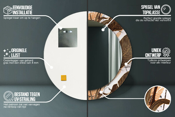 Decoratiuni perete cu oglinda Frunze de palmier