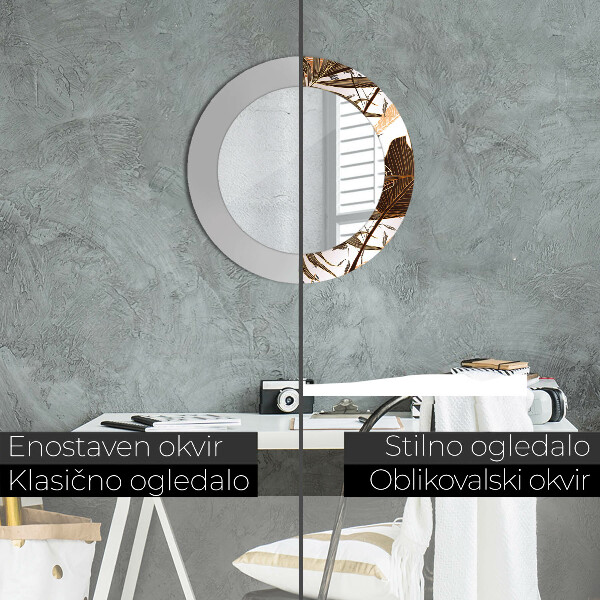 Decoratiuni perete cu oglinda Frunze de palmier