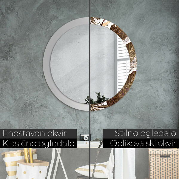 Decoratiuni perete cu oglinda Frunze de palmier
