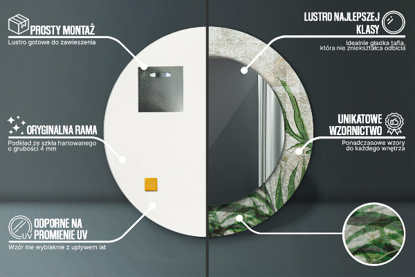 Decoratiuni perete cu oglinda Frunze de ferigă