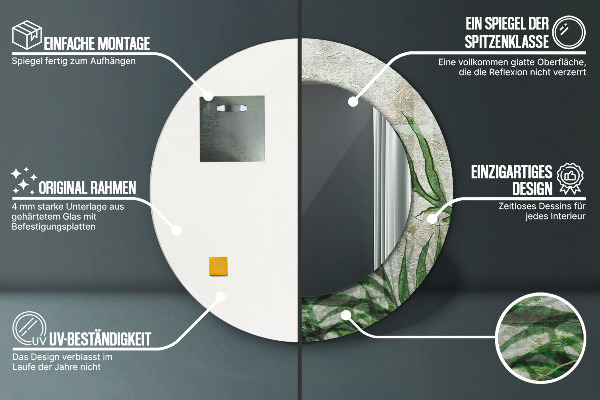 Decoratiuni perete cu oglinda Frunze de ferigă