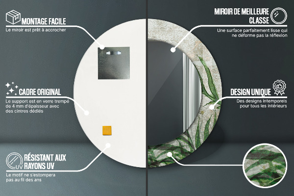 Decoratiuni perete cu oglinda Frunze de ferigă