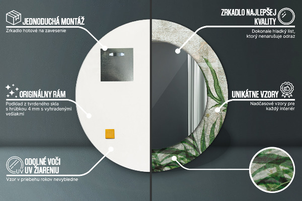 Decoratiuni perete cu oglinda Frunze de ferigă