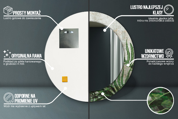 Decoratiuni perete cu oglinda Frunze de ferigă