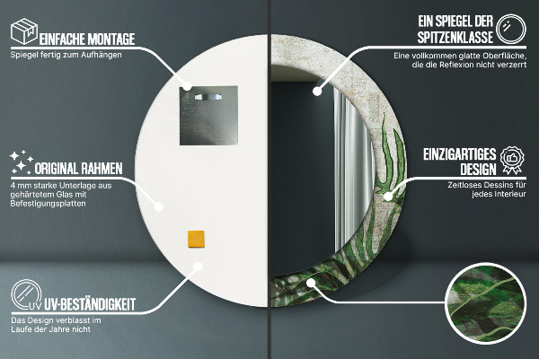 Decoratiuni perete cu oglinda Frunze de ferigă