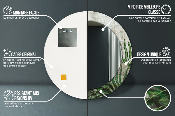 Decoratiuni perete cu oglinda Frunze de ferigă