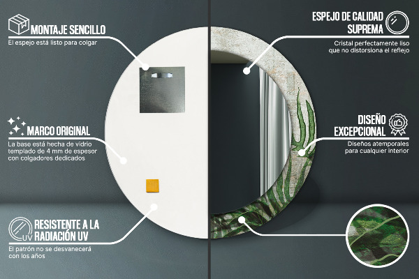 Decoratiuni perete cu oglinda Frunze de ferigă