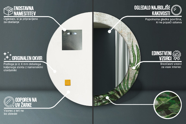 Decoratiuni perete cu oglinda Frunze de ferigă