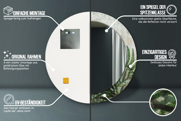 Decoratiuni perete cu oglinda Frunze de ferigă