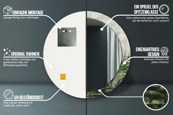 Decoratiuni perete cu oglinda Frunze de ferigă