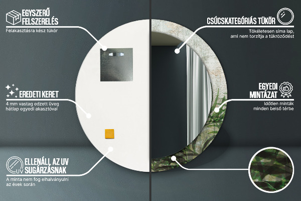 Decoratiuni perete cu oglinda Frunze de ferigă