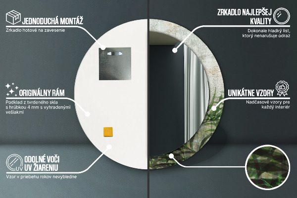 Decoratiuni perete cu oglinda Frunze de ferigă