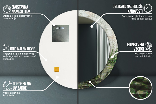 Decoratiuni perete cu oglinda Frunze de ferigă