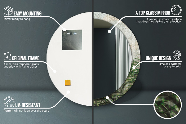 Decoratiuni perete cu oglinda Frunze de ferigă