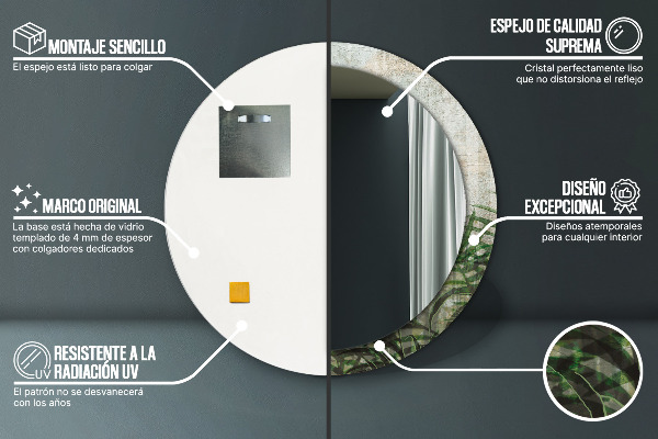 Decoratiuni perete cu oglinda Frunze de ferigă