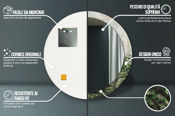 Decoratiuni perete cu oglinda Frunze de ferigă