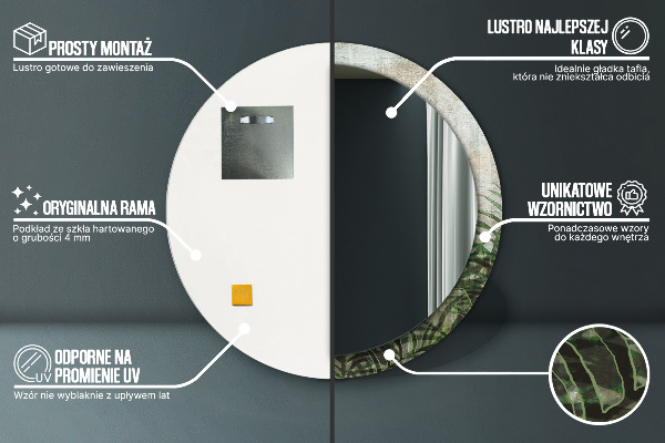 Decoratiuni perete cu oglinda Frunze de ferigă