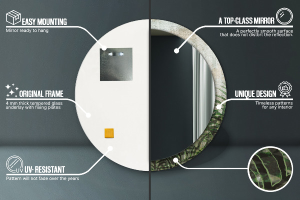 Decoratiuni perete cu oglinda Frunze de ferigă