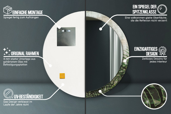 Decoratiuni perete cu oglinda Frunze de ferigă