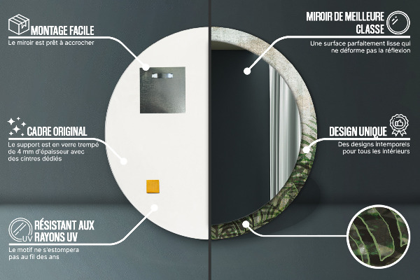 Decoratiuni perete cu oglinda Frunze de ferigă