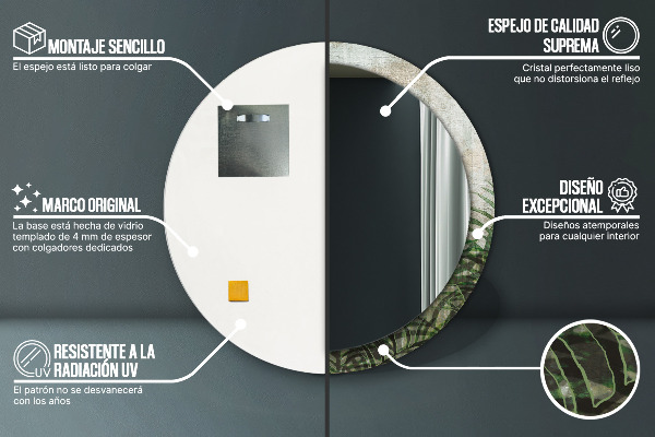 Decoratiuni perete cu oglinda Frunze de ferigă