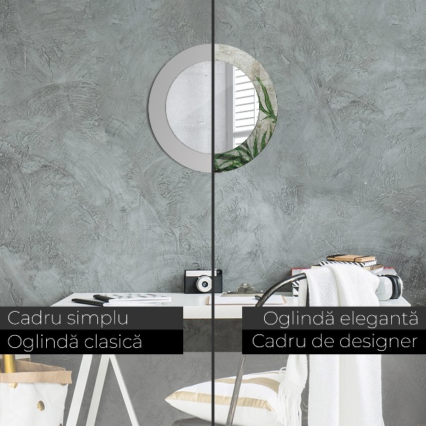 Decoratiuni perete cu oglinda Frunze de ferigă