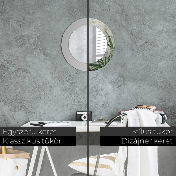 Decoratiuni perete cu oglinda Frunze de ferigă