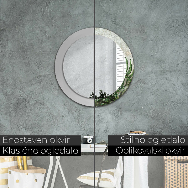 Decoratiuni perete cu oglinda Frunze de ferigă