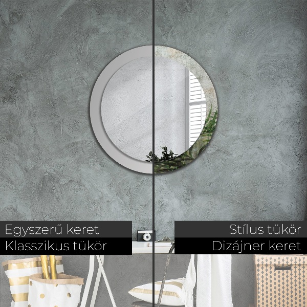 Decoratiuni perete cu oglinda Frunze de ferigă