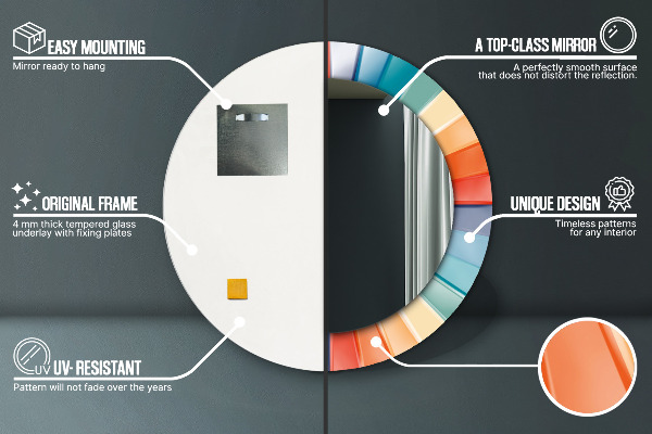 Decoratiuni perete cu oglinda Curele concentrice radiale