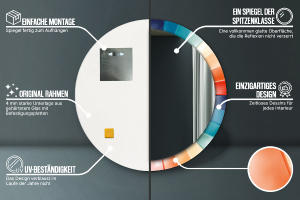 Decoratiuni perete cu oglinda Curele concentrice radiale